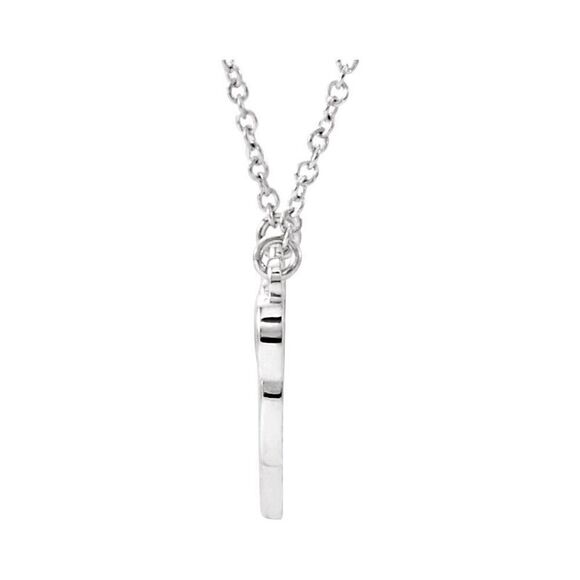 Graduated Heart Necklace in 14k White Gold, 17.25 Inch - Picture 2 of 4